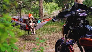 The BEST Way to Sleep Next to Your Motorcycle: Solo Hammock Camping!