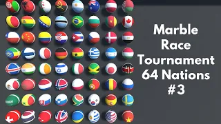 Marble Race 64 Countries Tournament Countryball 3D 3