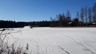 Subaru Legacy 3.0R on frozen lake