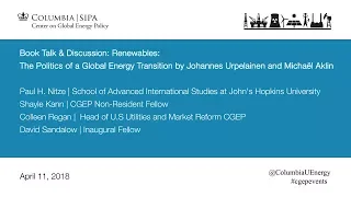 Book Talk and Discussion: Renewables: The Politics of a Global Energy Transition