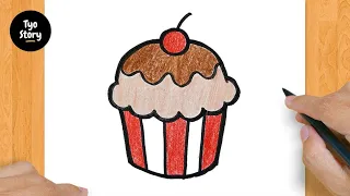 #35 How to Draw a Cute Cupcake - Easy Drawing Tutorial