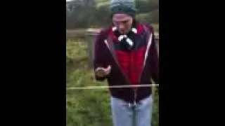 british guy touches electric fence