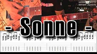 Rammstein - Sonne | All Parts + Keyboard Chorus | with Tabs / Chords | Guitar Tutorial Lesson