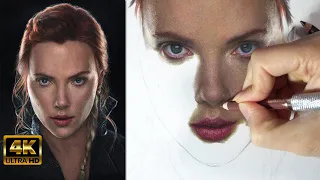 Real Time Drawing of lips in Colored Pencils-Black Widow (Scarlett Johansson)