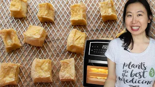 OIL-FREE "AIRFRYER" TOFU PUFFS | HEALTHY!! 无油空气炸锅豆腐泡