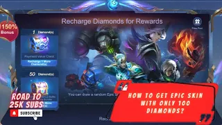 HOW TO GET EPIC SKIN FOR 100 DIAMONDS IN RECHARGE DIAMONDS FOR REWARDS EVENT | MLBB