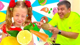 Nastya et papa Défi fruits et légumes | Compilation de vidéos pour enfants