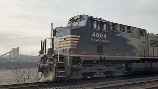 Sonic Bonnet 4004 on Local Train NS C54 pacing on Cleveland Line thru Work Zone & Crossings