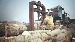 ДТ 75 - гидравлический дровокол. Колка дров самодельным колуном. How to chop wood
