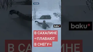 Сахалин сегодня: снег завалил двери домов, люди выходят через окно