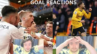 Wolves 2 Leeds United 4 goal reactions