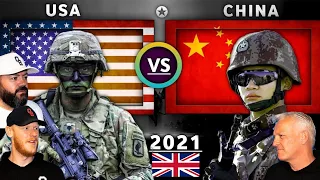 USA vs China Military Power Comparison 2021 REACTION!! | OFFICE BLOKES REACT!!