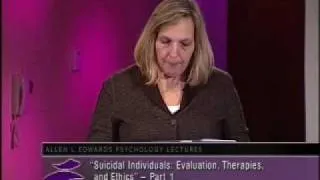 Suicidal Individuals: Evaluation, Therapies, and Ethics  Part 1