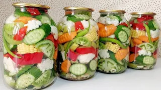 The SECRET of keeping Mixed Vegetables Fresh for 2 years! VERY EASY! #salad #pickle