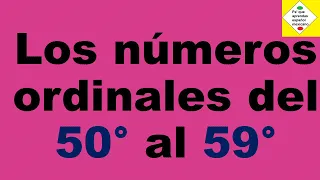 Números ordinales 50 al 59