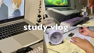 study vlog | late-night studying, getting productive, note-taking, school works + anime