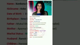 Konkona Sen Sharma biography #shorts #youtubeshorts