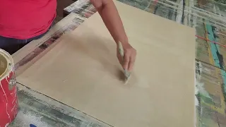 Paint The First Coat On Your Canvas Rug Or Floorcloth