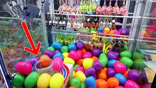 A claw machine full of Mystery Eggs!