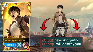 NEW SKIN YIN EREN YEAGER ATTACK ON TITAN SKIN IS HERE!!😱🔥 | #mlbb #mlbbcreatorcamp #mobilelegends