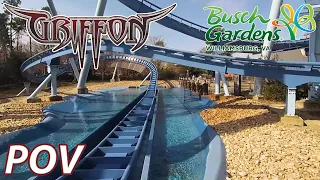 Griffon | Frontseat Right POV | Busch Gardens Williamsburg | March 2019 (Non-Copyright)