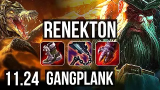 RENEKTON vs GANGPLANK (TOP) | 1.9M mastery, 13/3/12, 500+ games | BR Master | 11.24