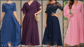 Motherly Charm: Flattering Chiffon Skater Dress for the Big Day(2024)*""