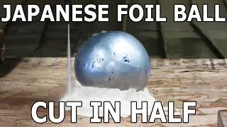 That Japanese Foil Ball Cut in Half with 60,000 PSI Waterjet - What's Inside it?