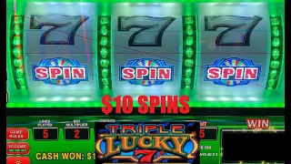 3 REEL SLOTS!  TRIPLE DOUBLE EMERALDS WHEEL OF FORTUNE! $10 SPINS! + TRIPLE LUCKY 7'S SLOT PLAY!