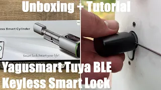 Yagusmart Tuya BLE Keyless Smart Lock Core Cylinder Intelligent Security lock Unboxing & instruction