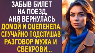 Забыв билет на поезд, Аня вернулась домой и оцепенела, случайно услышав разговор мужа и свекрови...