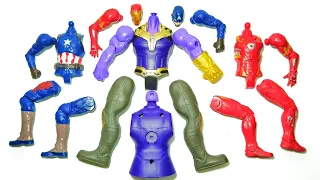 unboxing and assembling Captain America vs Purple Thanos vs Ironman toys | Avengers