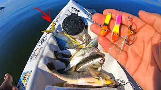 ESSA ISCA PEGA MUITO PEIXE! PESCARIA DE CORVINA COM ISCA ARTIFICIAL JUMPING JIG! BAHIA DE GUANABARA.