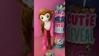 [asmr] barbie cutie reveal 🐵💕 jungle series #asmr #unboxing #barbiecutiereveal #shorts