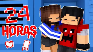 Fiquei PRESO 24 HORAS com a MENINA POPULAR no Minecraft