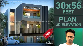 30 x 56 house Plan Design Elevation | 9m x 17m home design | 1680 Sq ft | 2 BHK Ghar ka Naksha