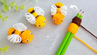 It's so Cute 💖☀️ Super Easy Bee Making Idea with Yarn - Use Amazing Trick with Pencil - DIY Crafts
