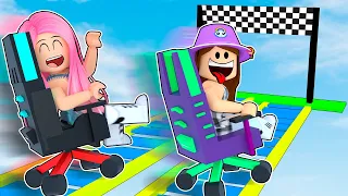 CORRIDA COM CADEIRA GAMER NUMA PONTE DE VIDRO (Roblox CHAIR RACING)