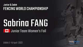 Sabrina FANG. Junior & Cadet World Championships Dubai 2022.