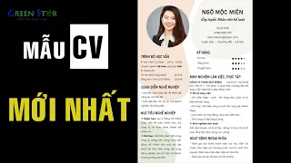 Mẫu CV ĐẸP - CHUẨN mới nhất, SINH VIÊN MỚI RA TRƯỜNG hay NGƯỜI CÓ KINH NGHIỆM đều dùng được.