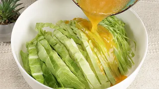 Just pour 2 eggs into the cabbage - it's tastier than a regular omelet! Fast & Easy Recipe