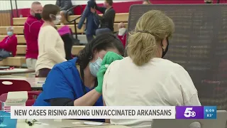 Active COVID-19 cases rising among unvaccinated Arkansans