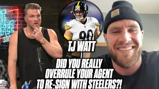 TJ Watt Tells Pat McAfee If EPIC Story About Him Resigning With Steelers Is Real