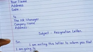 Resignation letter || Resign letter || Format/Sample of Resignation letter