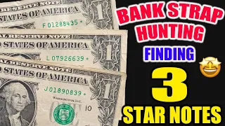 Hunting Dollar Bill Bank Straps - Fancy Serial Number Hunt - Finding Star Notes on One Dollar Bills