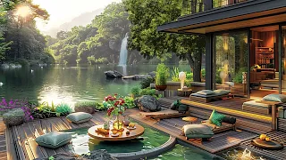 Romantic Lakeside Cafe Space - Gentle Jazz Music for a Happy, Energetic Mood