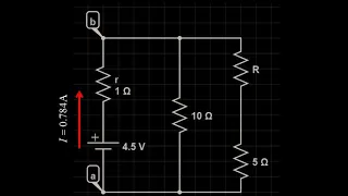 Finding an unknown resistance in a circuit given the total current.  Terminal voltage + Ohm's Law.