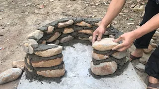 How to Build Firewood Stoves From Stone And Cement // DIY Smart Kitchen At Home