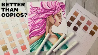 Is THIS the best SKIN TONE Alcohol Marker set and COPIC alternative?? CHOTUNE review and demo!