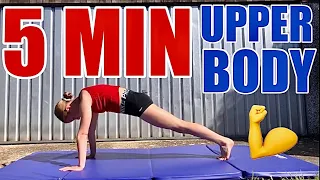 5min UPPER BODY WORKOUT FOR GYMNASTS (intense) | Gain Arm and Back Strength Fast | PolinaTumbles